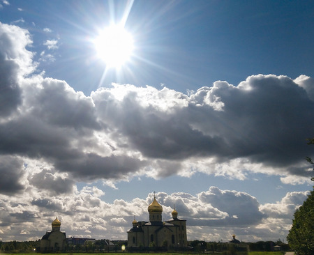 Urban views and buildings in different weather conditions.の写真素材