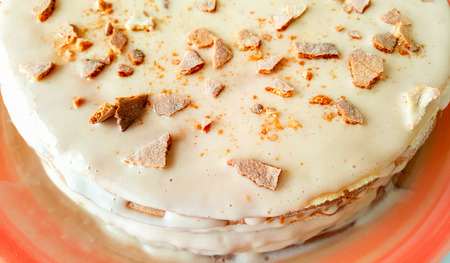 The process of making puff cake Napoleon.
