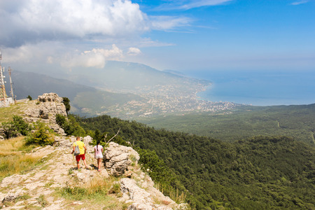Mountain forest landscape on Mount Ai-Petri.の写真素材