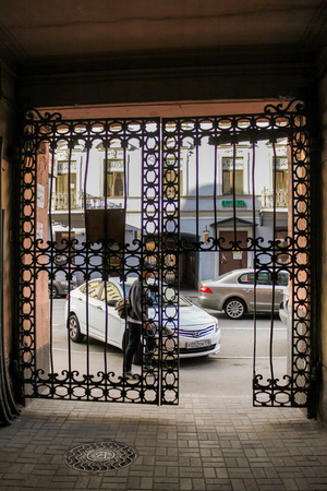 Houses, streets and views of the central part of non-excursion St. Petersburg.のeditorial素材
