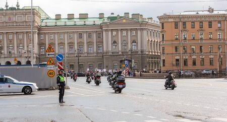 The annual festival of bikers in St. Petersburg Harley Davidson.のeditorial素材