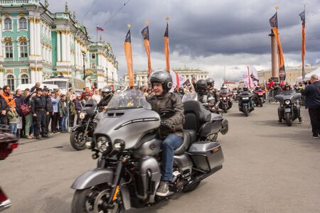 The annual festival of bikers in St. Petersburg Harley Davidson.のeditorial素材