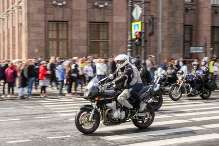 The annual festival of bikers in St. Petersburg Harley Davidson.のeditorial素材