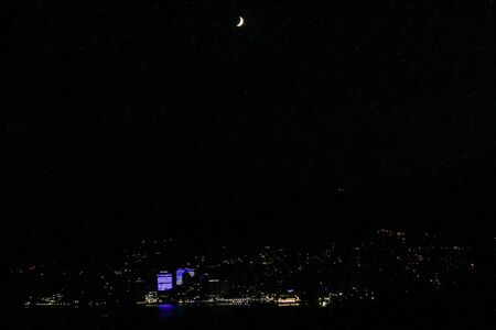 Night surroundings and adjoining territories of hotel Yalta Intourist.