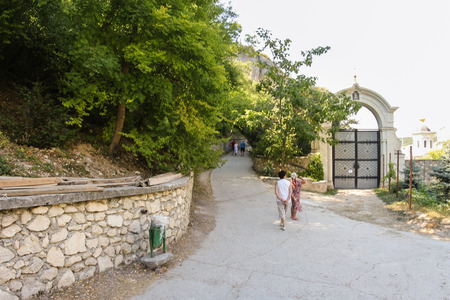 Holy Assumption Monastery in the rock near Bakhchisarai.のeditorial素材