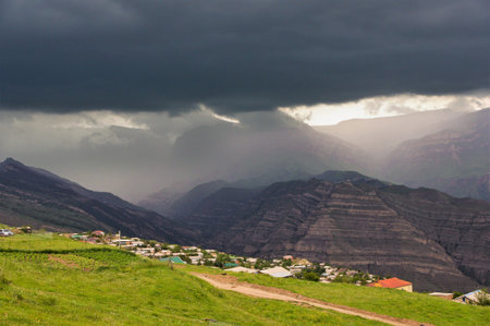 The most beautiful mountain landscapes of Dagestan.の写真素材