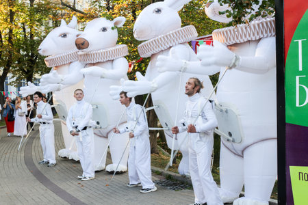 Parks and green areas for recreation and entertainment in the capital.の写真素材