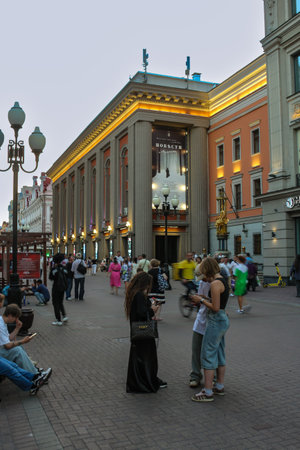 Evening walk along the legendary old Arbat.の写真素材