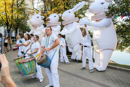 Parks and green areas for recreation and entertainment in the capital.の写真素材