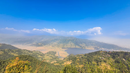 Trekking along the scenic route in Nepal around Annapurna.の写真素材