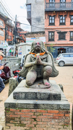 Walking tour of famous city places of Kathmandu Valley.の写真素材