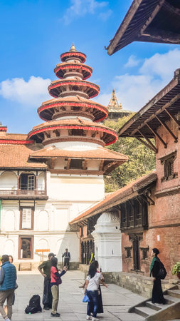 Walking tour of famous city places of Kathmandu Valley.の写真素材