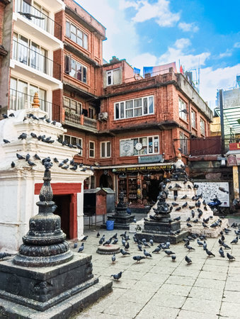Walking tour of famous city places of Kathmandu Valley.の写真素材