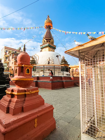 Walking tour of famous city places of Kathmandu Valley.の写真素材