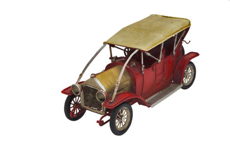 Isolated retro car model on a white background.の写真素材