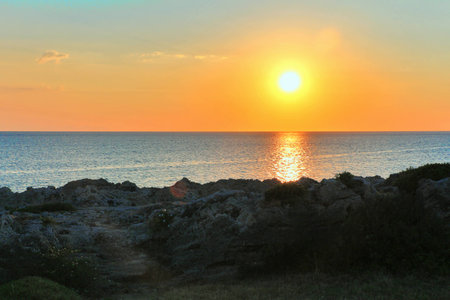 Sunrise at the summer sea island resort in the subtropics.の写真素材