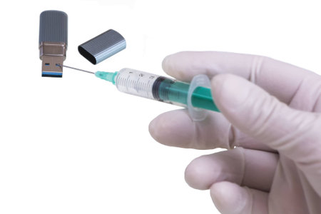 Recovery (resuscitation) USB flash drive with the use of allegory.の写真素材
