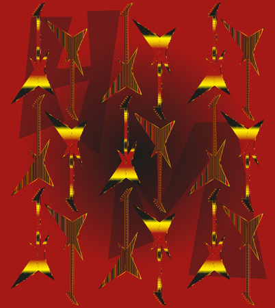 guitar, electric guitar, background, colorのイラスト素材