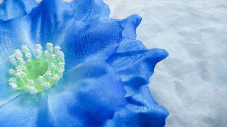 closeup blue Origami or Artificial cotton flowers backgroundの写真素材