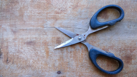 Stylish Professional Barber Clippers on wood background with copy spaceの写真素材