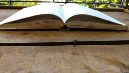 Notebooks on wooden backgroundの写真素材
