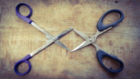 Stylish Professional Barber Clippers on wood background with copy spaceの写真素材