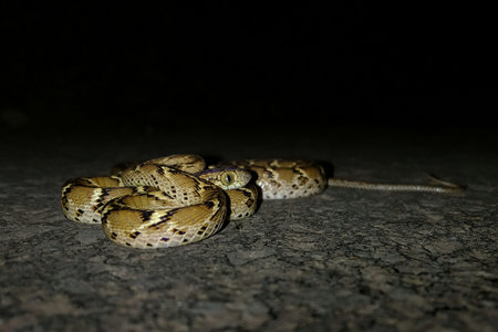 Common cat snakeâ£ is a mildly venomous snake found in indiaの写真素材