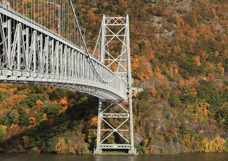 Fall colors with bridge in foreground 