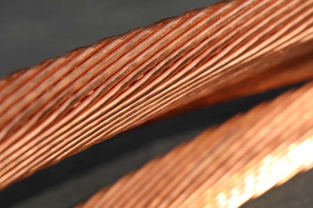 abstract image of close up of thick copper cables