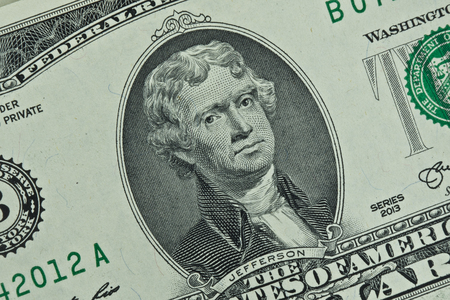 2 us-dollar banknote - macro photo.