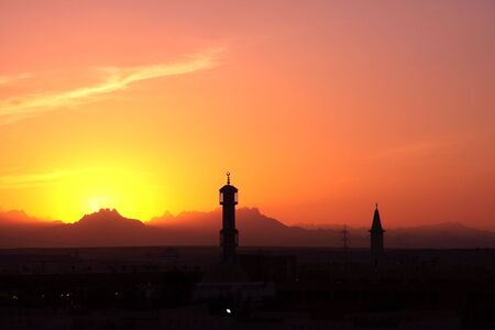 Sunset in mountains Egyptの写真素材