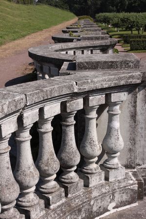 A number of columns and arches in the bottom park of Peterhof.  Petrodvorets. St.-Petersburg. の写真素材