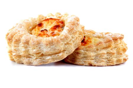 Cheese rolls  from flaky pastry isolated on the white background の写真素材