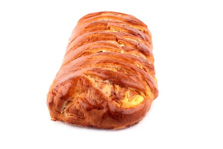 Roll a vanilla stuffing isolated on the white background の写真素材