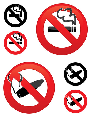 No smoking icons - Set of vector illustrationsのイラスト素材