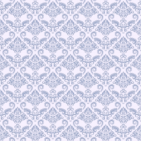 Blue vintage seamless pattern  Wallpaper illustration  Vectorのイラスト素材