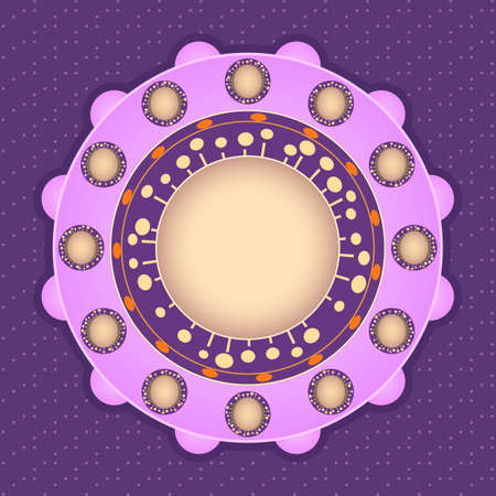 Card with Round Futuristic Label Element in Center and Place for Textのイラスト素材