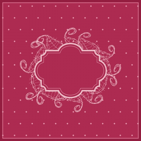 Red Floral Invitation Card with Leaves Silhouettes. Vector Imageのイラスト素材