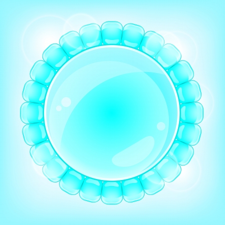 Cyan Round Bubble Frame. Bright Vector Background Illustrationのイラスト素材