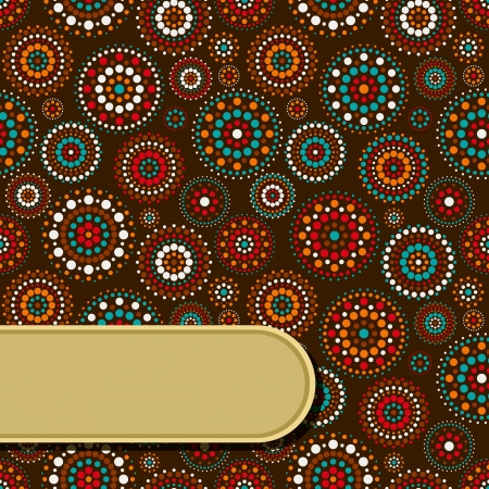Invitation Card with Round Elements on Dark Brown Backgroundのイラスト素材