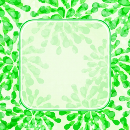 Green Floral Invitation Card with Flowers and Label for Text Placeのイラスト素材