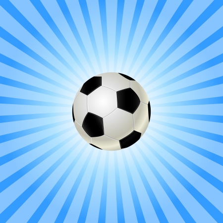 Soccer Ball Icon on Striped Blue Background. Football Vector Illustrationのイラスト素材