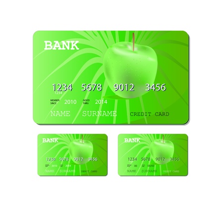 credit or debit green card isolated on white backgroundのイラスト素材