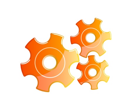 orange gears isolated on whitebackgroundのイラスト素材