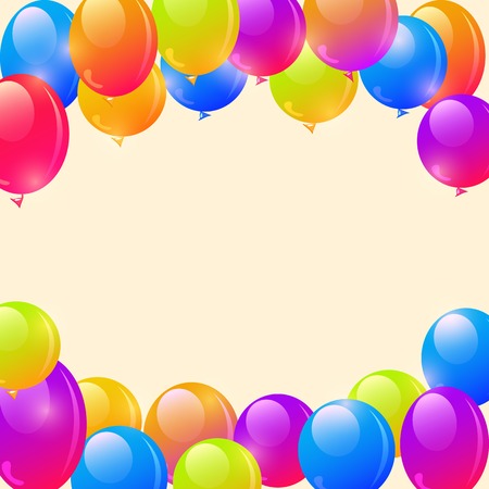 Bright Ballon Frame Background and Place for Text in the Middleのイラスト素材