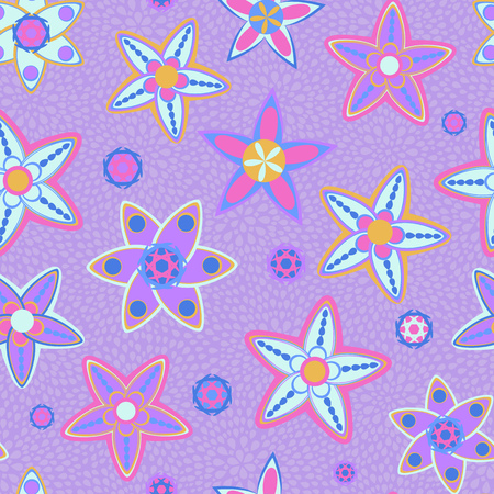 Light Purple Flower Seamless Backgroundのイラスト素材
