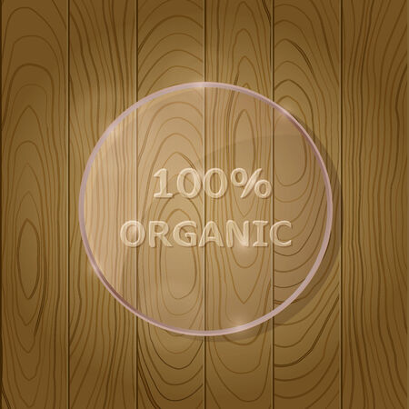 Brown Wooden Texture with Round Glass Lens. Vector Illustration with Organic Textのイラスト素材