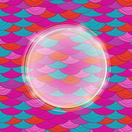 Colorful Bright Abstract Pink Card with Round Label in the Middleのイラスト素材