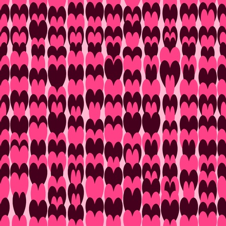 Pink and Brown Abstract Seamless Pattern with Elements in Form of Heartのイラスト素材