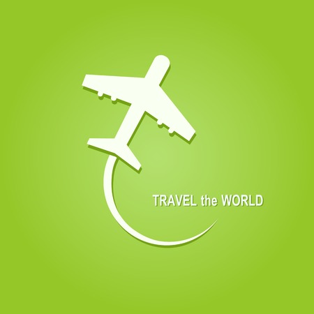 Paper Plane Card. Travel the World Conceptのイラスト素材